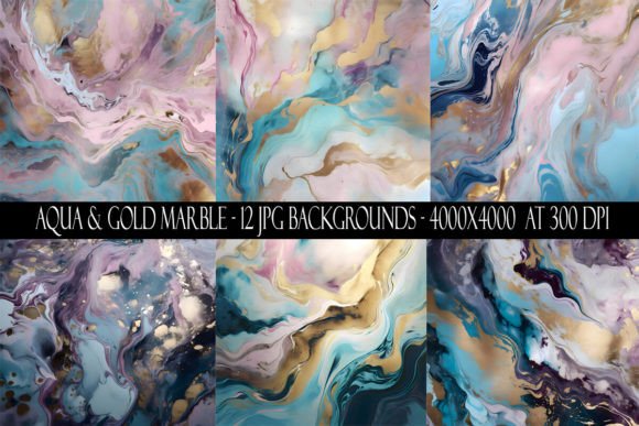 Aqua and Gold Marble Backgrounds: Elevating Your Brand's Visuals