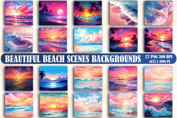Beautiful Beach Scenes Backgrounds for Designers