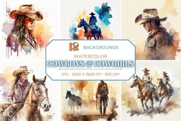Bring the Wild West to Your Projects with Watercolor Cowboy Backgrounds