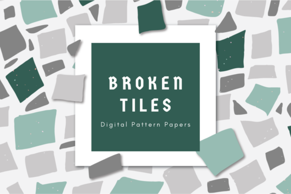 Broken Tiles Digital Paper Backgrounds: Edgy & Organic Designs