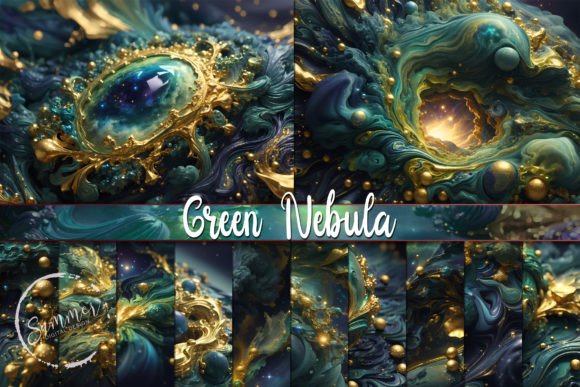 Capturing the Cosmos: The Allure of Green and Gold Galaxy Backgrounds