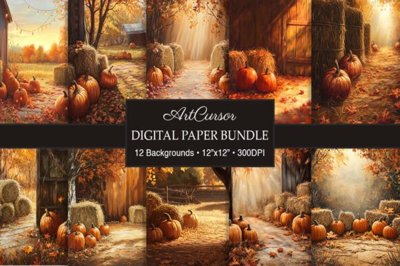 Embrace the Harvest: Rustic Autumn Pumpkin Scene Backgrounds