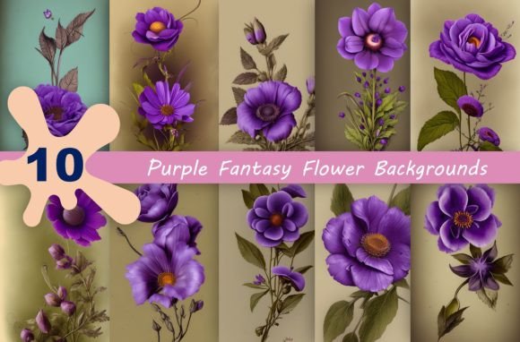 Enchanting Purple Fantasy Flower Backgrounds for Creatives
