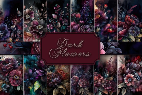 Exploring the Allure of Dark Flowers Watercolor Backgrounds