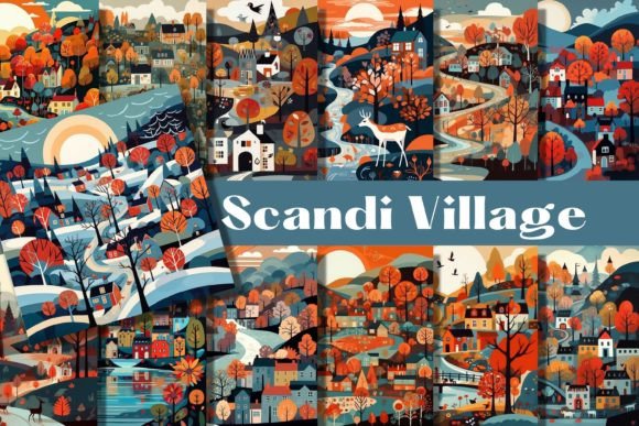 Folk Art Scandi Village Backgrounds: A Digital Craft Revolution