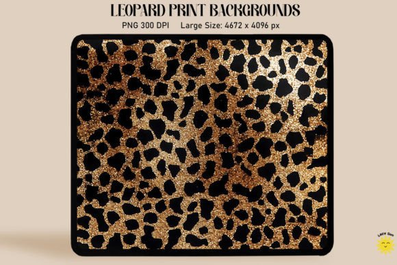 Glitter Gold Leopard Print Backgrounds: Bold & Luxe Design Assets