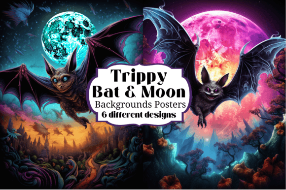 Halloween Bat Moon Posters: Digital Art for Your Brand