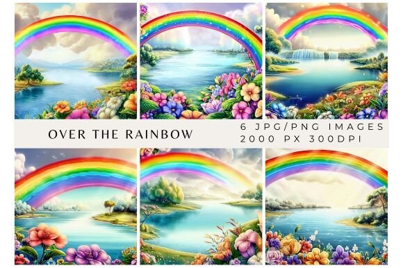 Over the Rainbow Digital Backgrounds: Vibrant Creativity