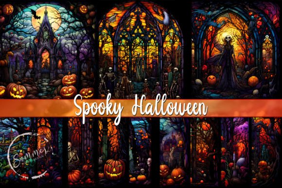 Stained Glass Halloween Backgrounds: A Gothic Twist on Digital Design