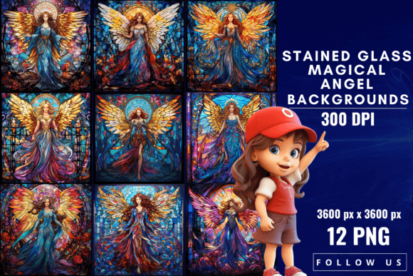 Stained Glass Magical Angel Backgrounds: Design Inspiration