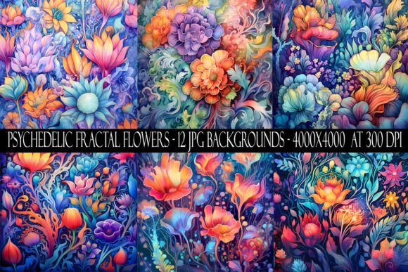 Unleash Vibrant Energy with Psychedelic Fractal Flower Backgrounds