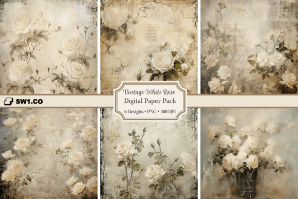 Vintage White Rose Backgrounds: Elevate Your Digital Projects