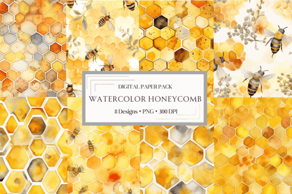 Watercolor Honeycomb Backgrounds: A Creative Asset for Your Projects