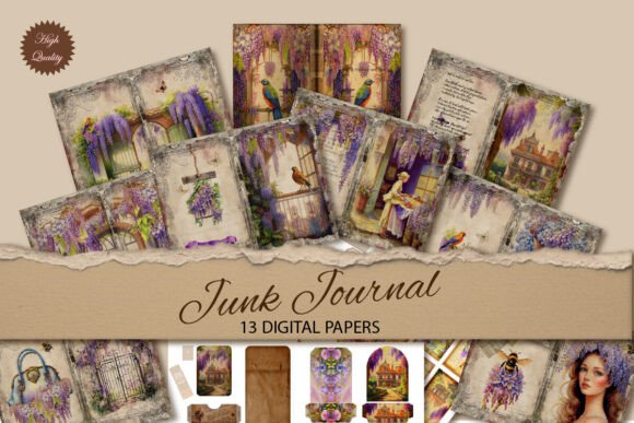 Wisteria Junk Journal Paper Backgrounds: A Designer's Guide